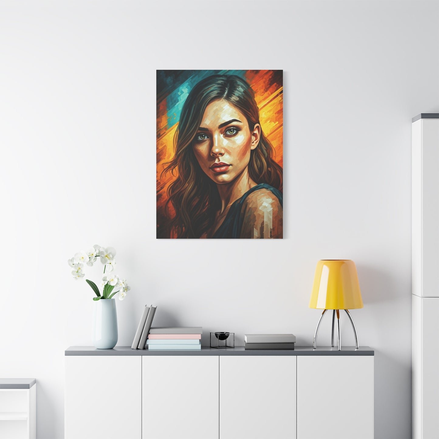 Ember Gaze Feminine Portrait Wall Art & Canvas Print