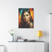 Ember Gaze Feminine Portrait Wall Art & Canvas Print