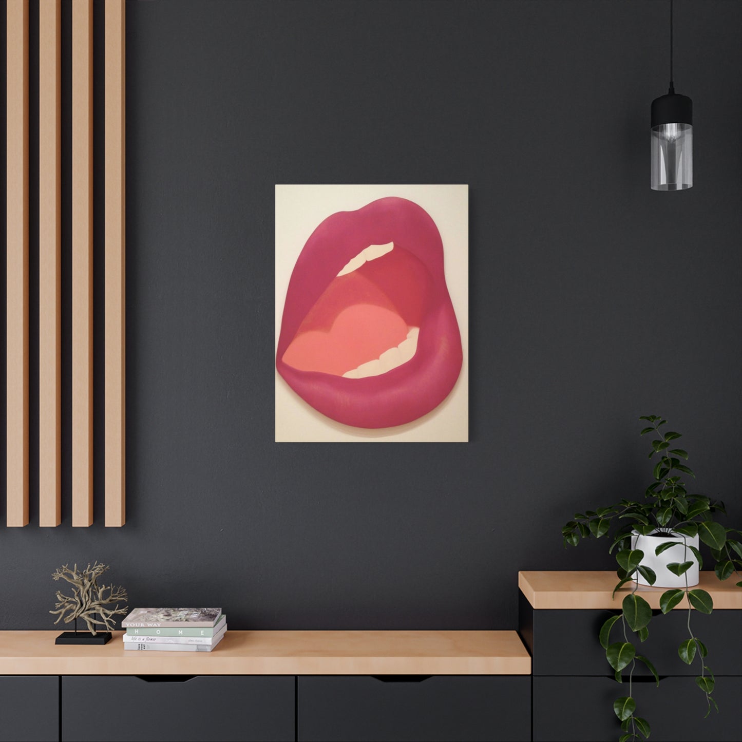 Red Lips Painting Wall Art & Canvas Prints