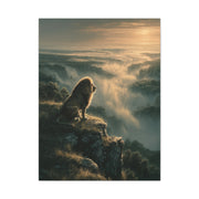 Lion on Cliff at Sunrise Sovereign View Wall Art & Canvas Print
