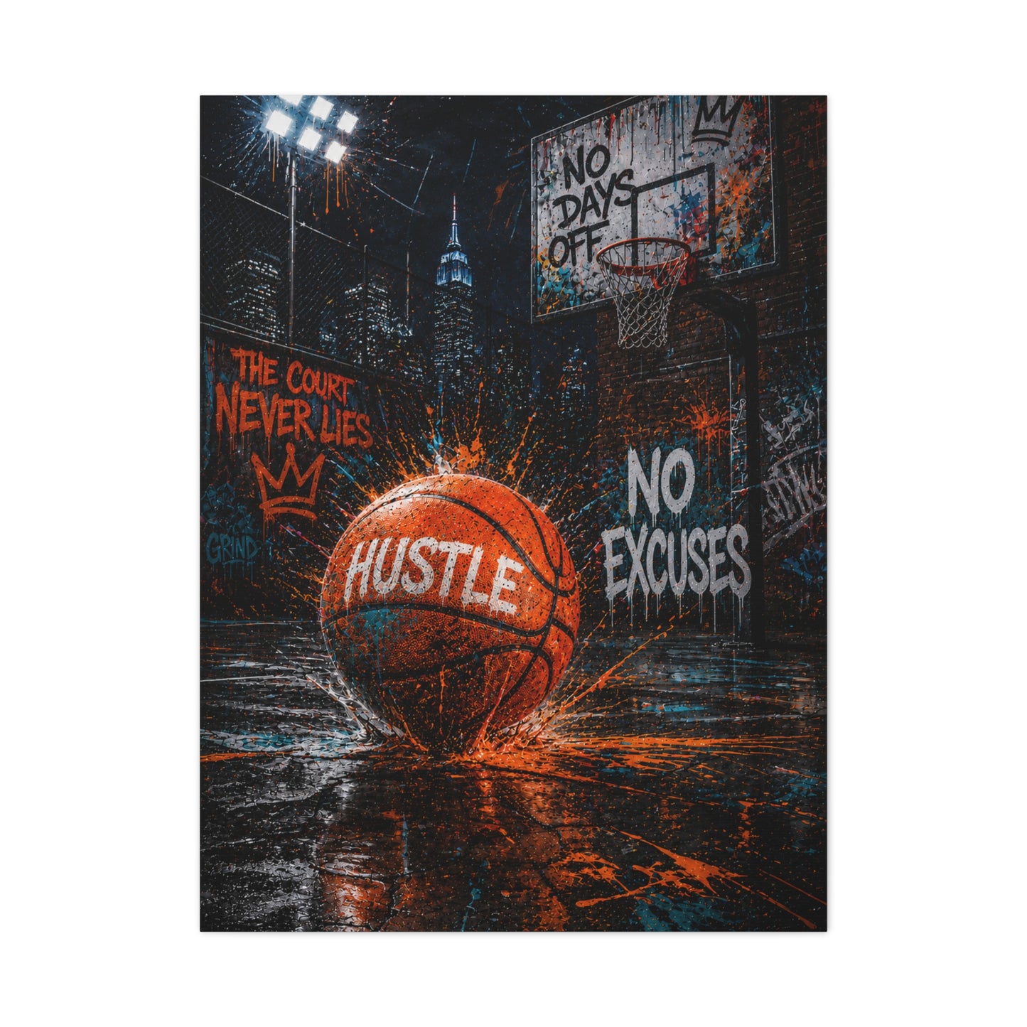 Street Basketball Hustle Graffiti Street Wall Art & Canvas Print
