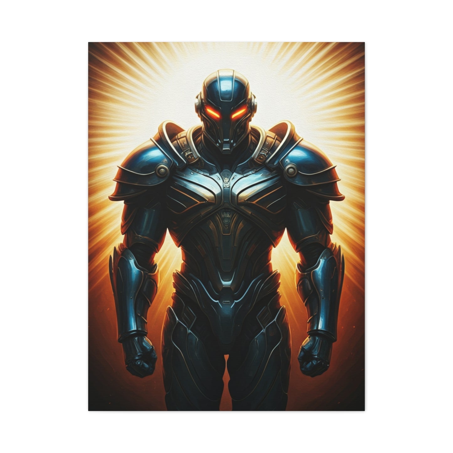 Radiant Cyber Warrior Wall Art & Canvas Print