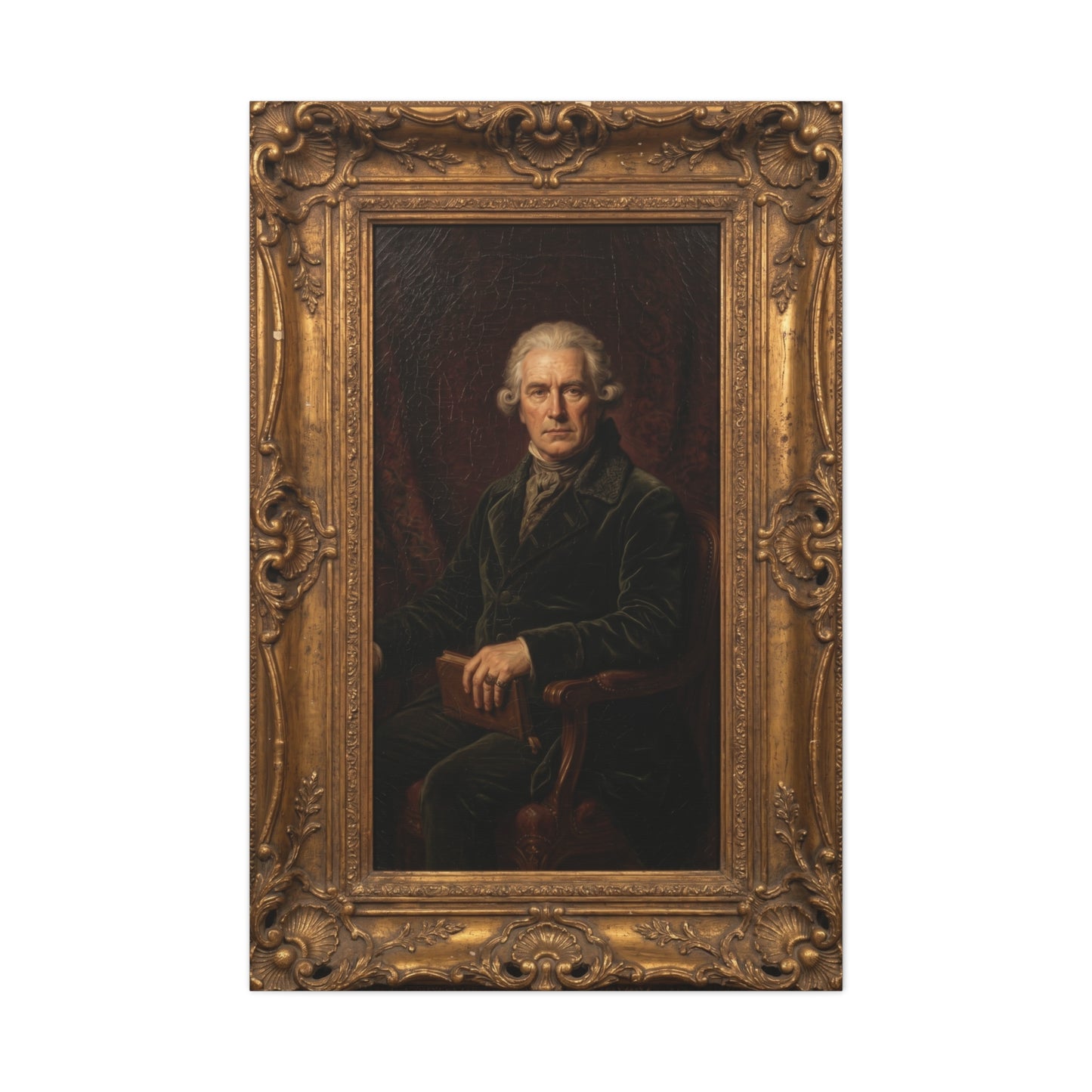 Classical Gentleman Portrait in Ornate Frame Wall Art & Canvas Print