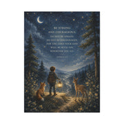 Joshua 1:9 Courage Night Path Scripture Wall Art & Canvas Print
