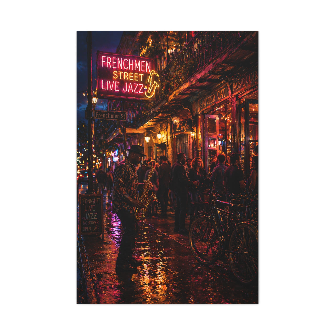 Frenchmen Street Jazz Night Wall Art & Canvas Print