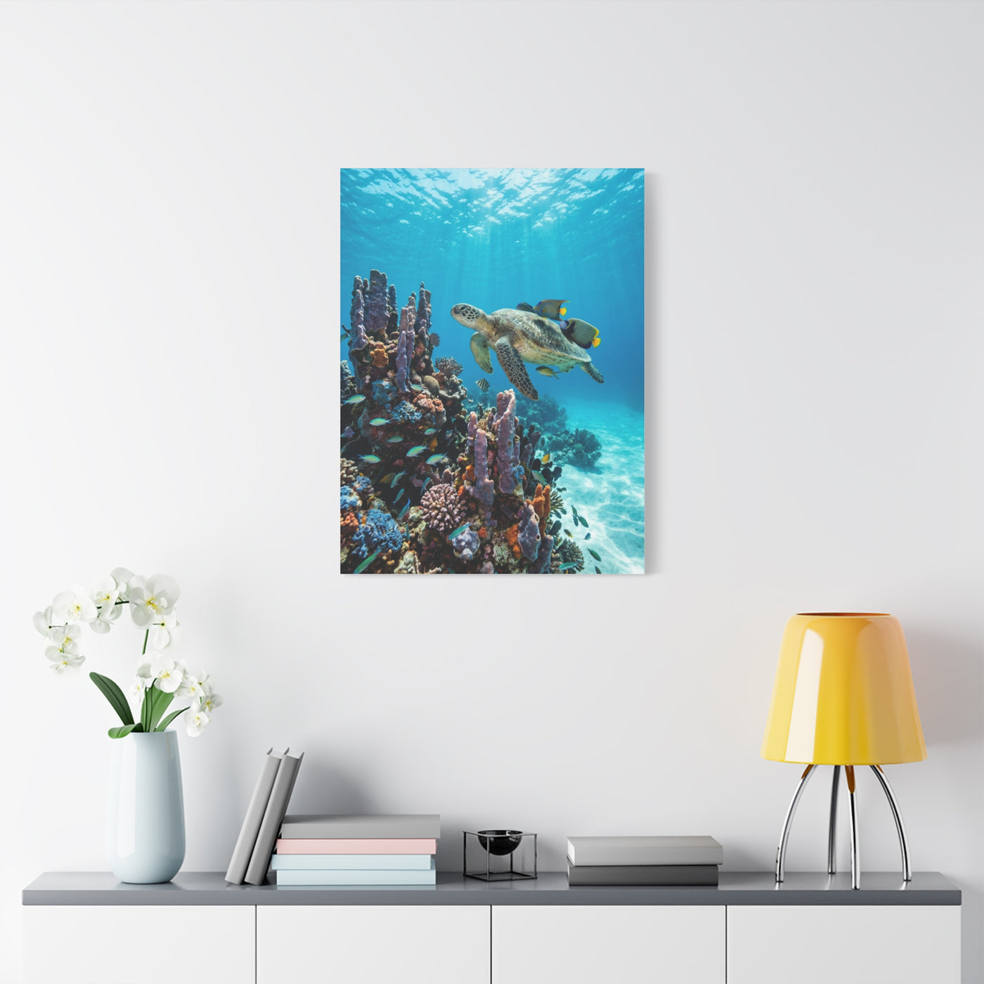 Tropical Ocean Turtle Reef Escape Tropical Wall Art & Canvas Print
