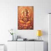 Lord Ganesha Lotus Blessing Wall Art & Canvas Print