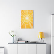 Radiant Golden Sunburst Abstract Wall Art & Canvas Print