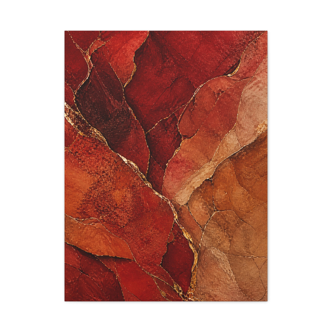 Red Geologic Mineral Abstraction Wall Art & Canvas Print