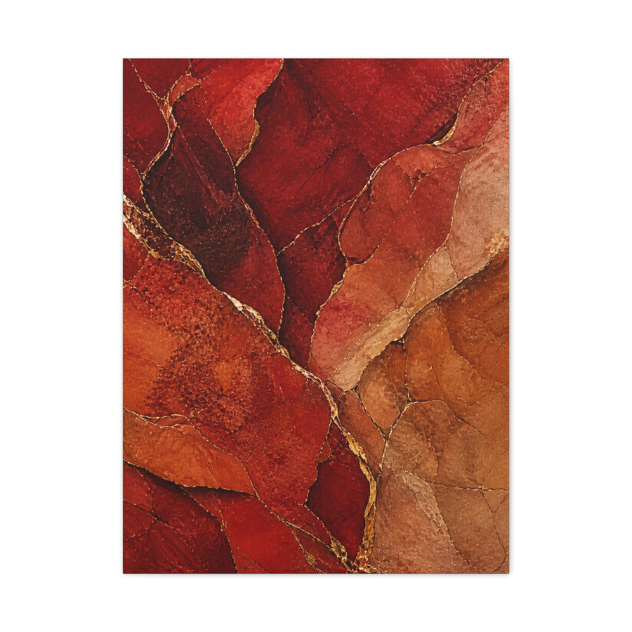 Red Geologic Mineral Abstraction Wall Art & Canvas Print