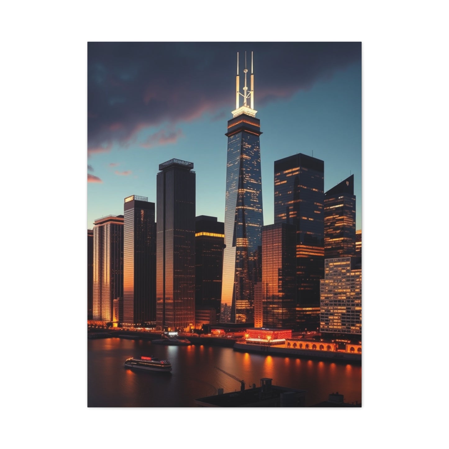 Chicago Skylines Art Supreme Canvas Wall Art & Canvas Print