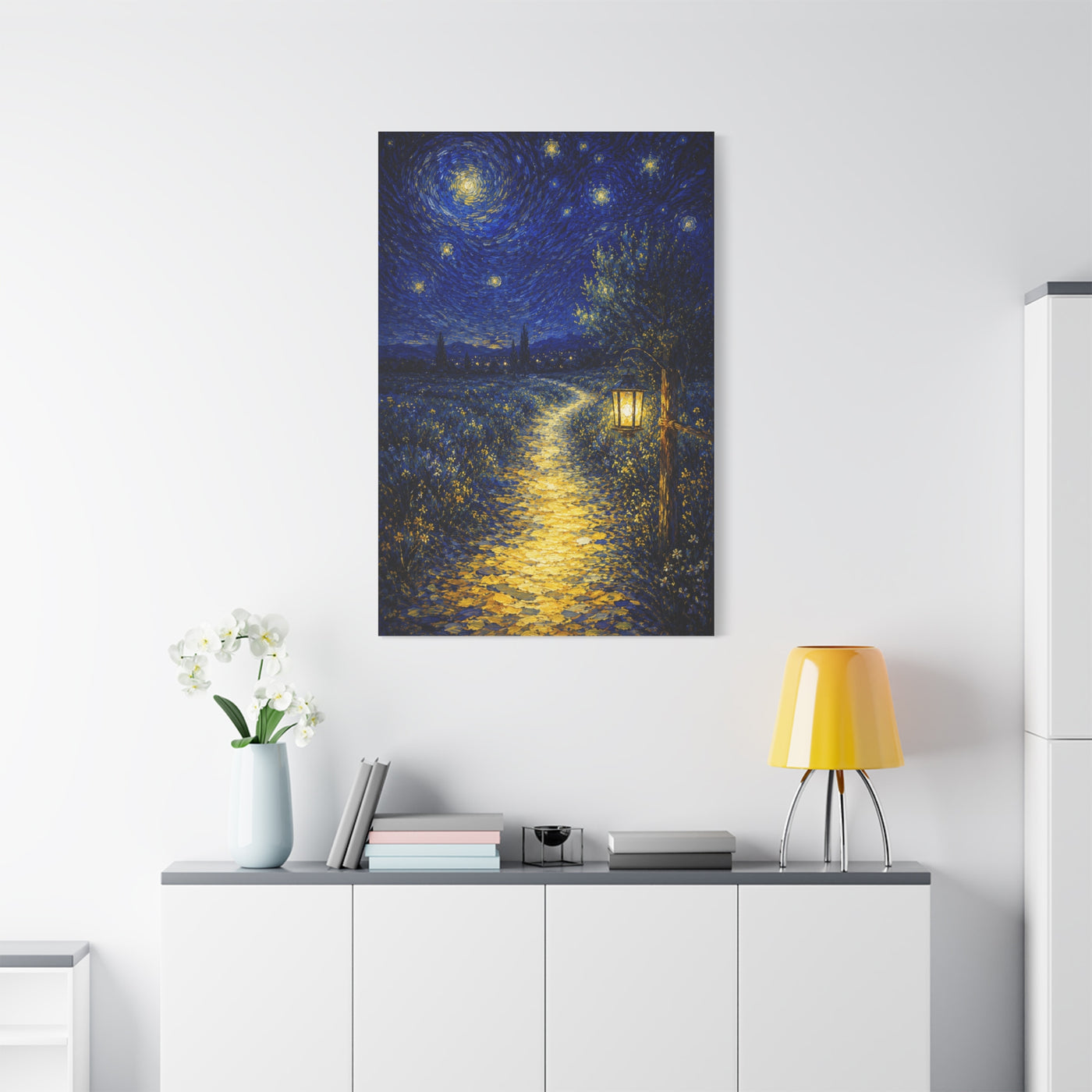 John 8:12 Lantern Path Scripture Wall Art & Canvas Print
