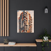 Modern Orange Architectural Tower Wall Art & Canvas Print