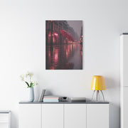 Romantic Pink Rain Street Reflection Wall Art & Canvas Print