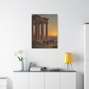 Greek Temple Ruins at Sunset with Philosophers Wall Art & Canvas Print