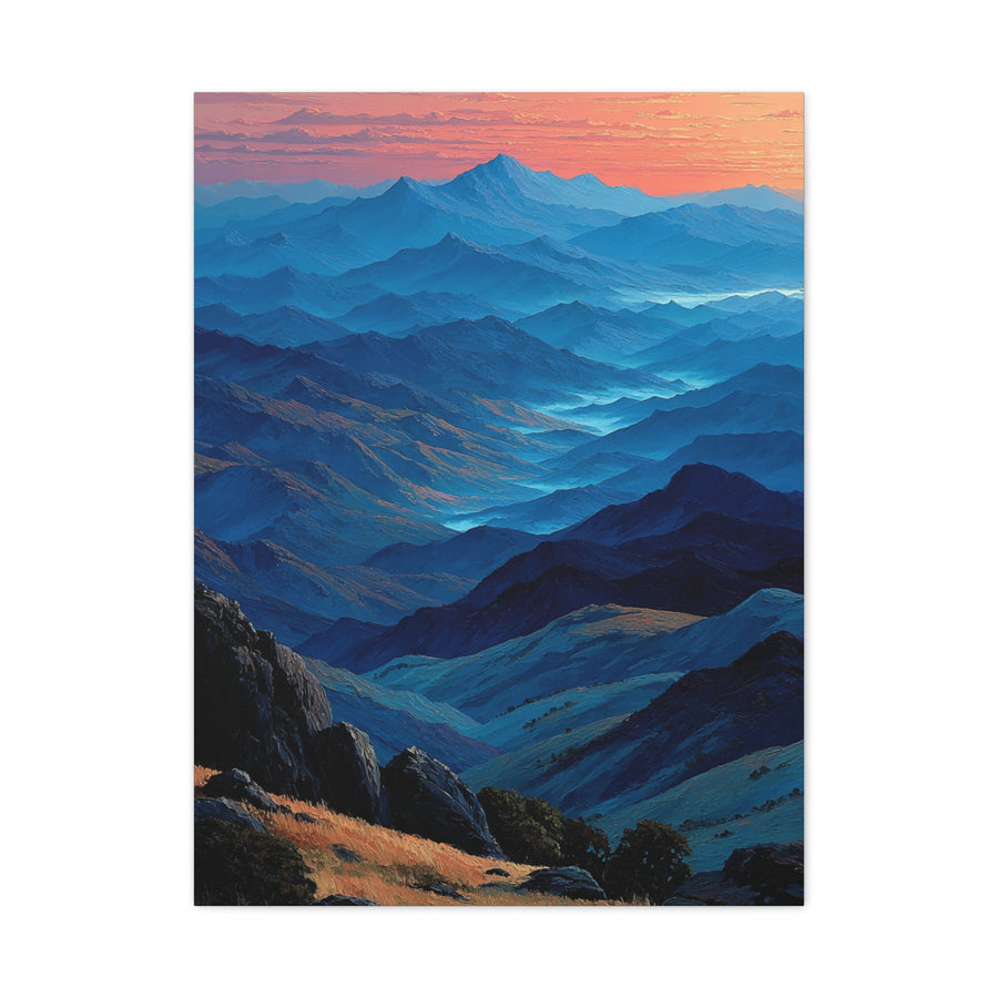 Blue Ridge Dawn Mountain Layers Wall Art & Canvas Print