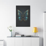 Midnight Blue Butterfly Symmetry Portrait Wall Art & Canvas Prints