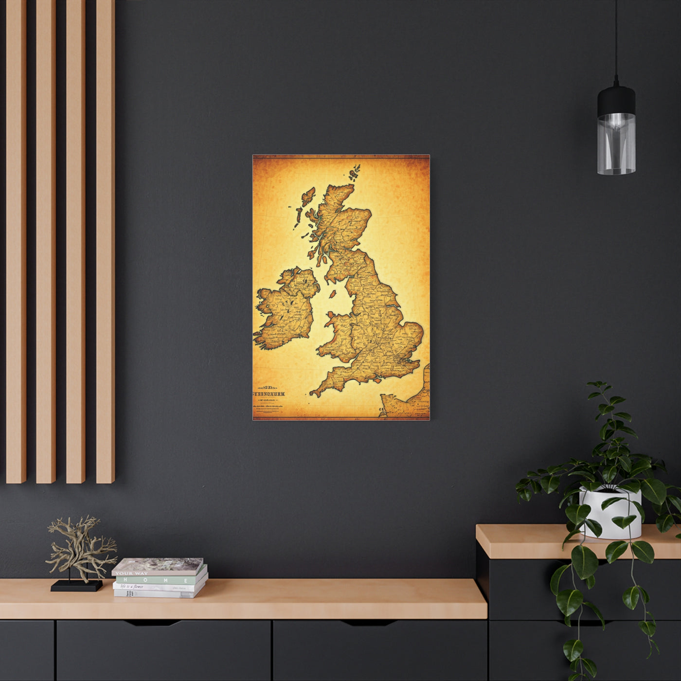 World Map on Aged Scroll Background Wall Art & Canvas Prints .