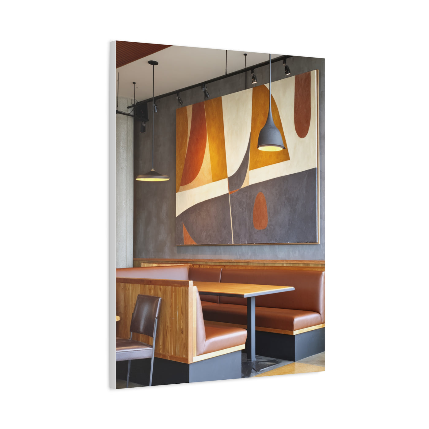 Warm Geometric Restaurant Booth Wall Art & Canvas Print