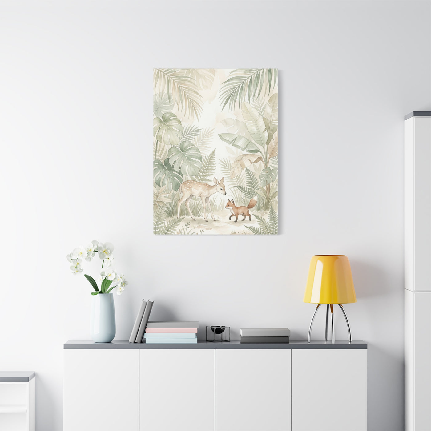 Soft Jungle Nursery Wildlife Tropical Wall Art & Canvas Print