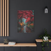 Crimson Maple Forest Path Wall Art & Canvas Print