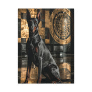 Doberman Art Deco Portrait Wall Art & Canvas Print