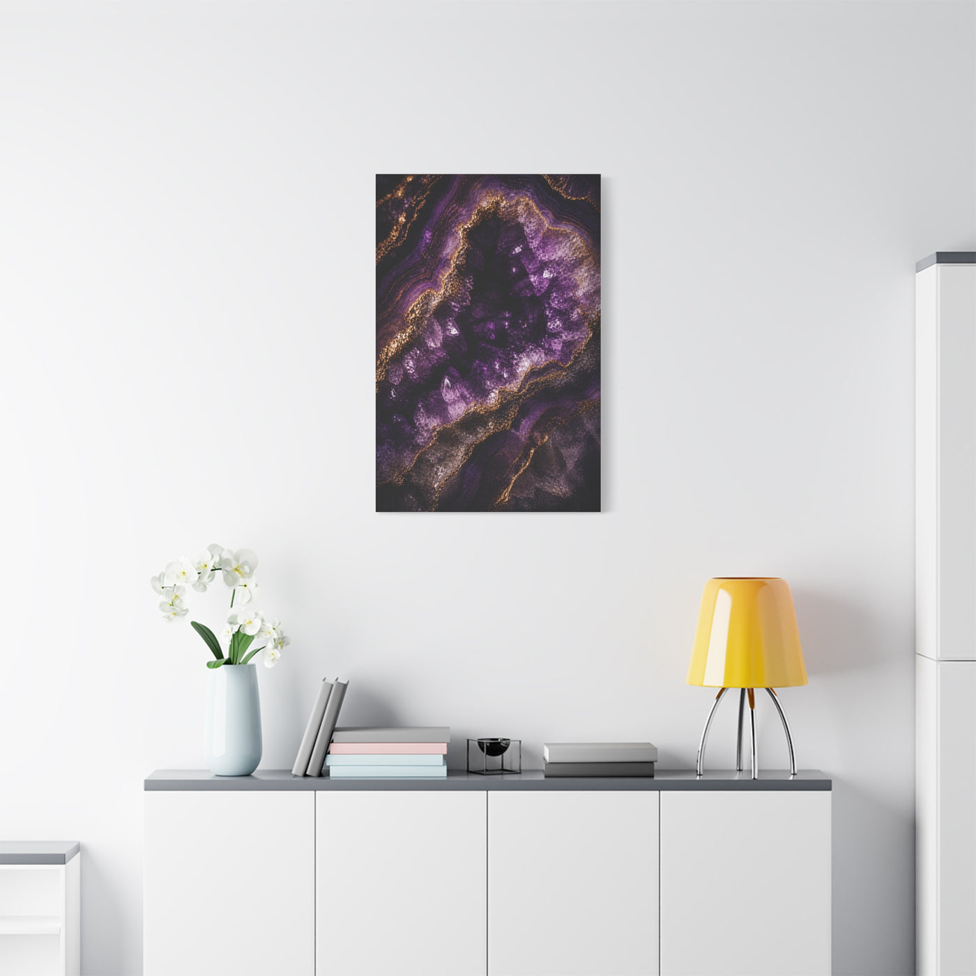Amethyst Geode Crystal Abstraction Wall Art & Canvas Print