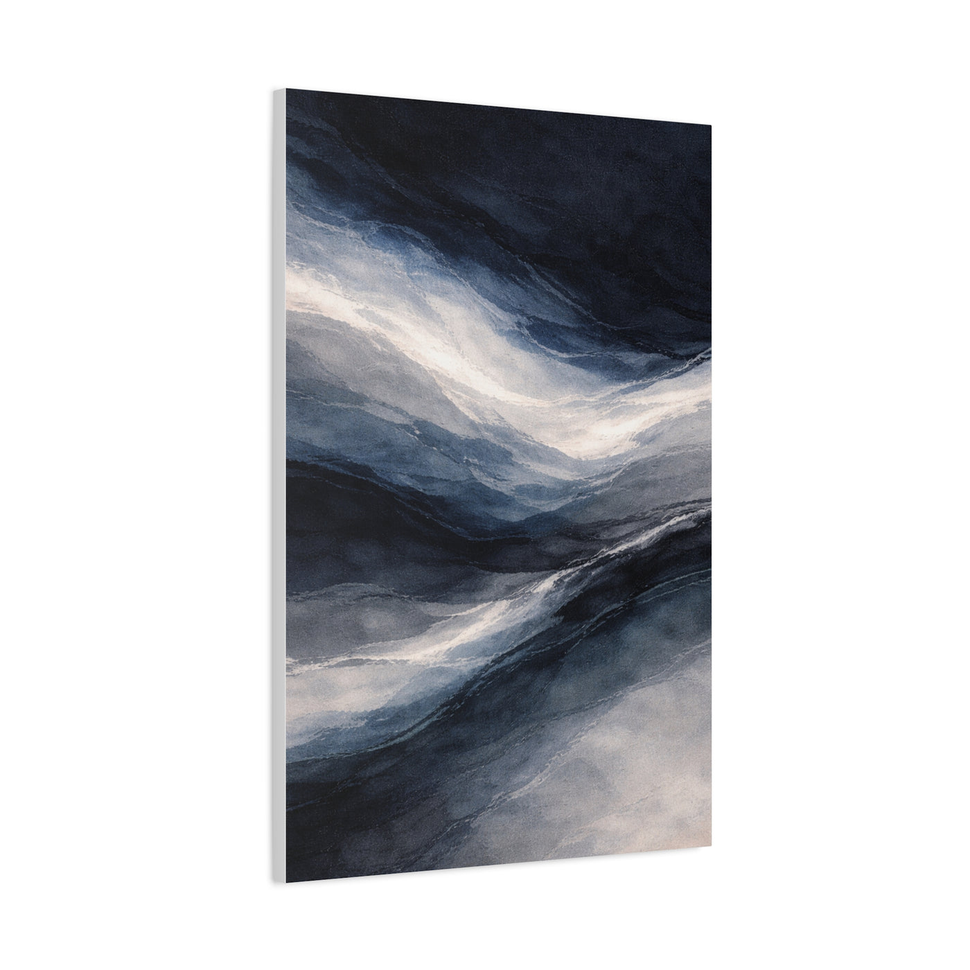 Navy Mist Horizon Abstraction Wall Art & Canvas Print