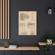 Steinway Grand Piano Technical Diagram Wall Art & Canvas Print