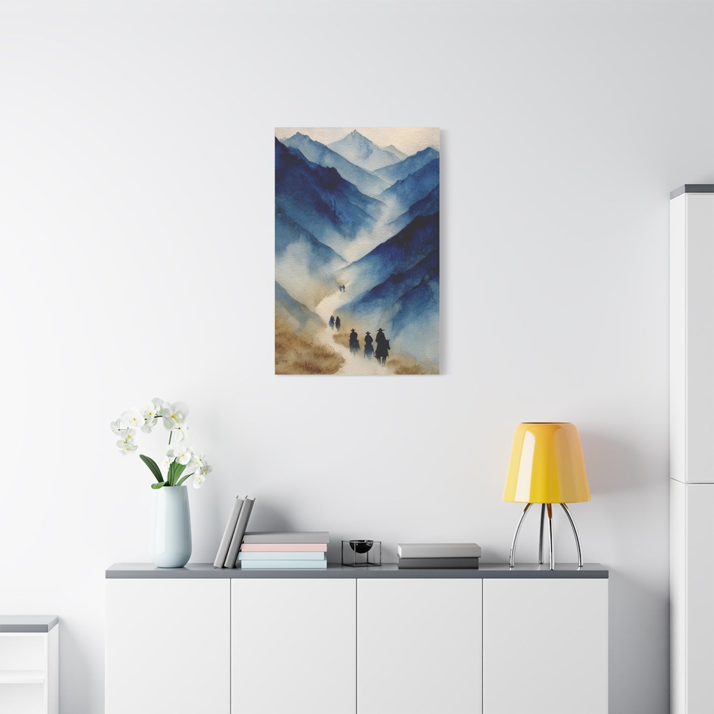 Misty Mountain Riders Watercolor Wall Art & Canvas Print