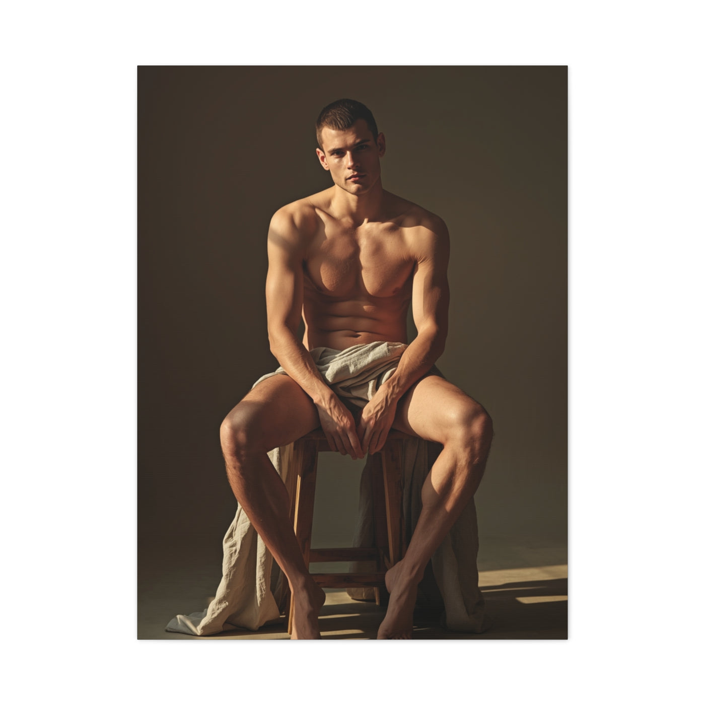 Masculine Seated Figure Study Wall Art & Canvas Print
