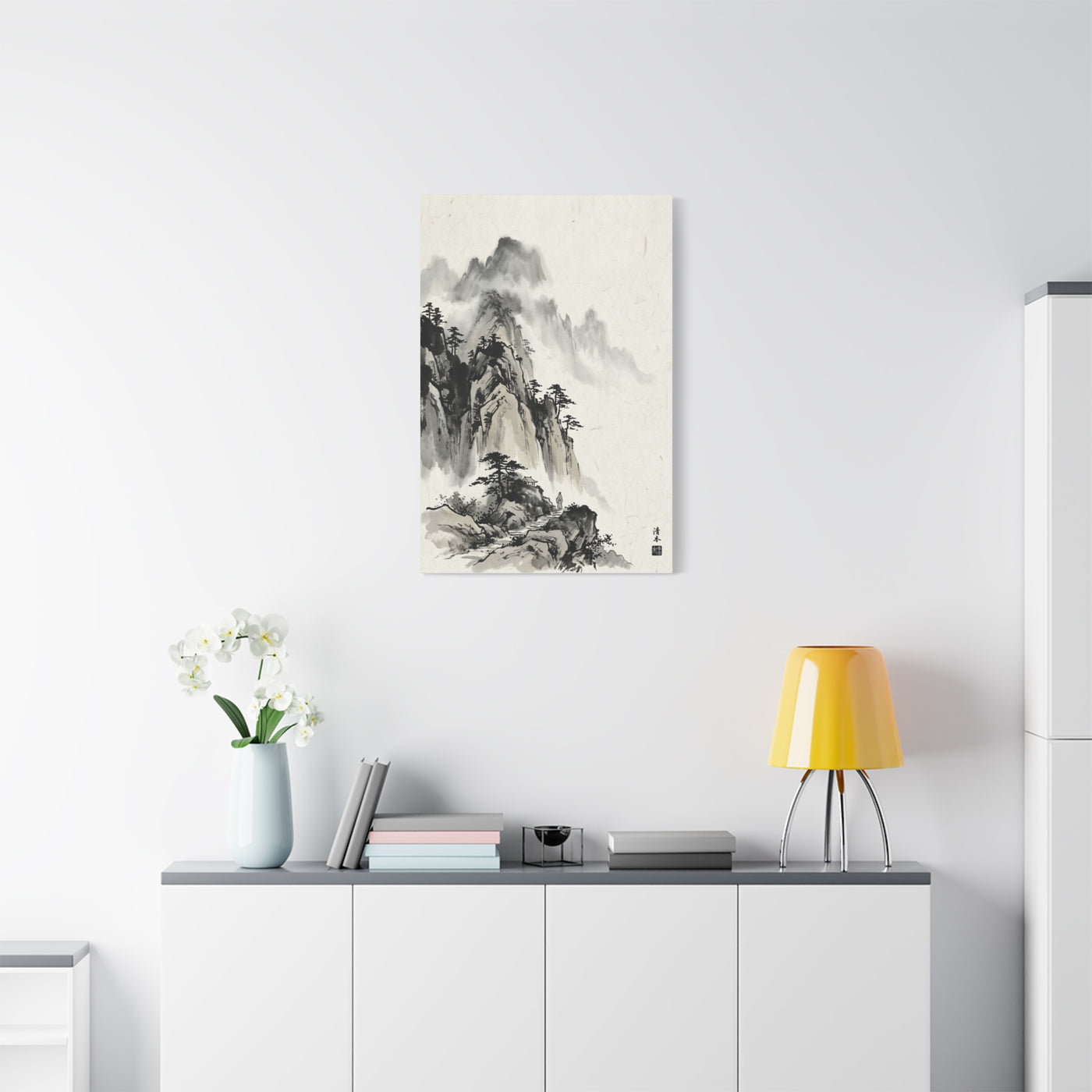 Japanese Sumi-e Mountain Path Wall Art & Canvas Print