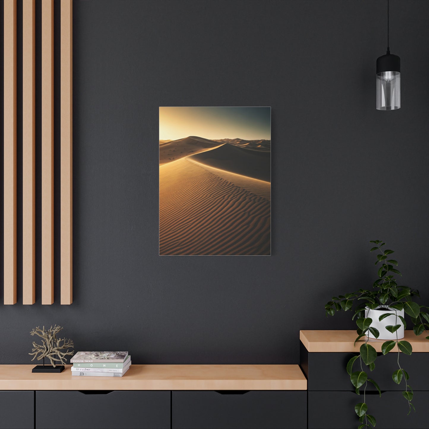 Golden Desert Dunes Minimal Landscape Wall Art & Canvas Prints