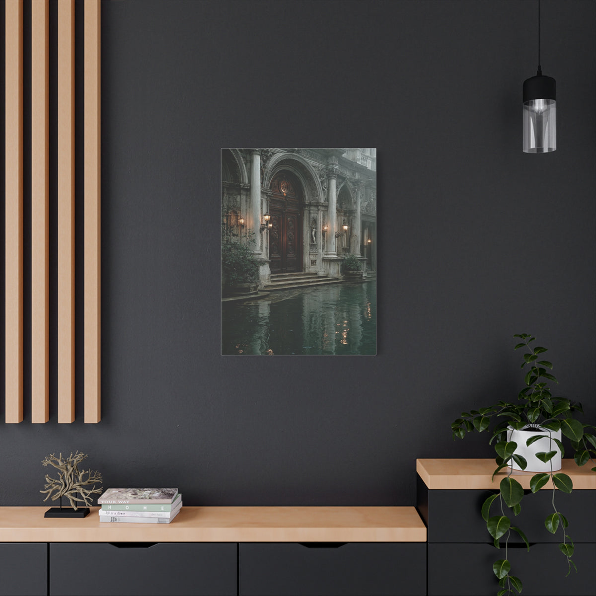 Venetian Palace Canal Entrance Wall Art & Canvas Print