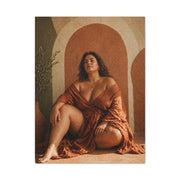 Boho Body-Positive Seated Portrait Wall Art & Canvas Print
