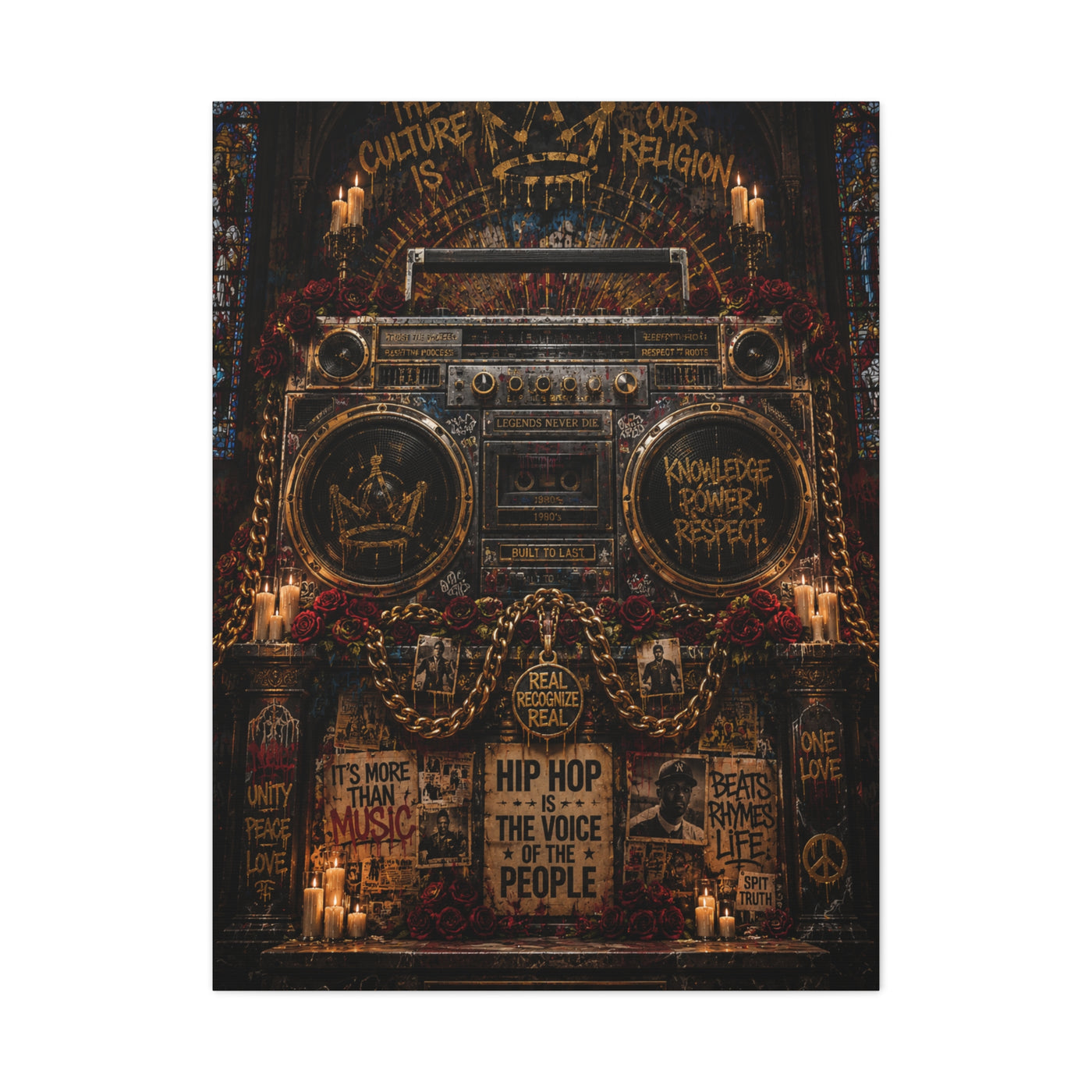 Hip Hop Cathedral Boombox Street Wall Art & Canvas Print