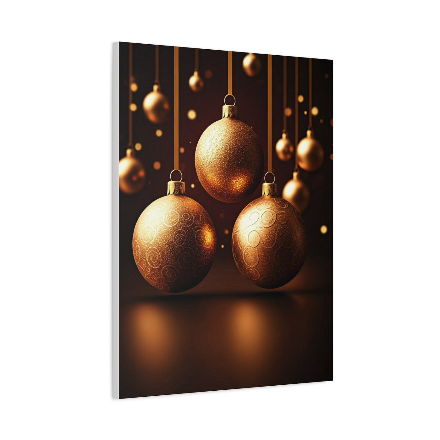 Golden Christmas Ornaments Elegance Wall Art & Canvas Print