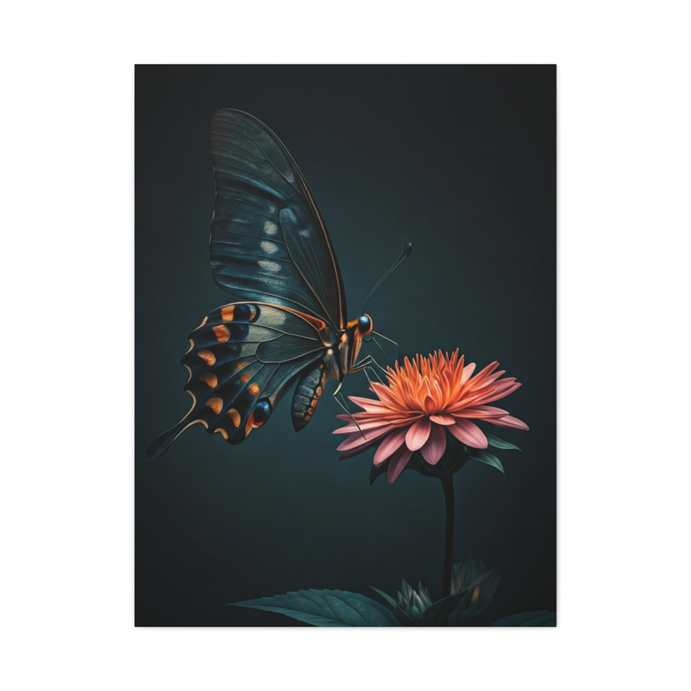 Swallowtail Butterfly and Pink Garden Flower Wall Art & Canvas Prints