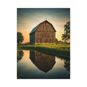 Reflected Barn in Tranquil Waters Wall Art & Canvas Prints