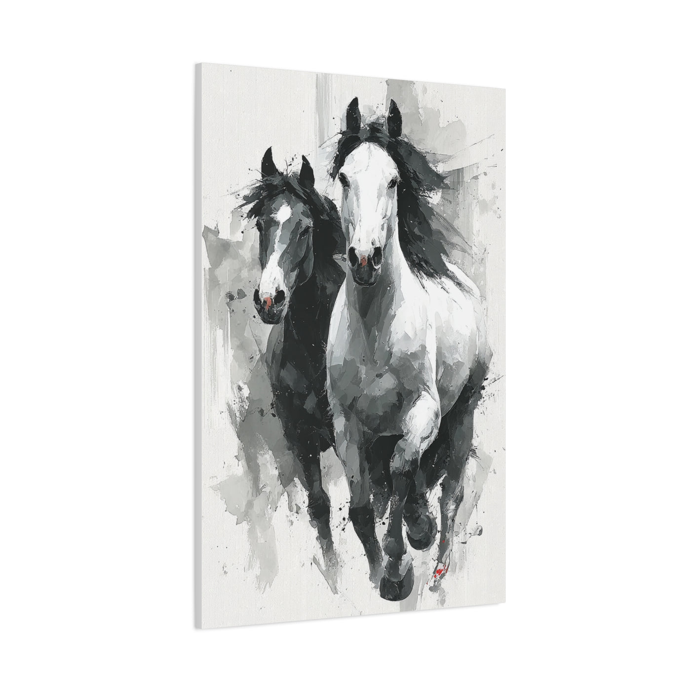 Monochrome Running Horses Abstract Wall Art & Canvas Print