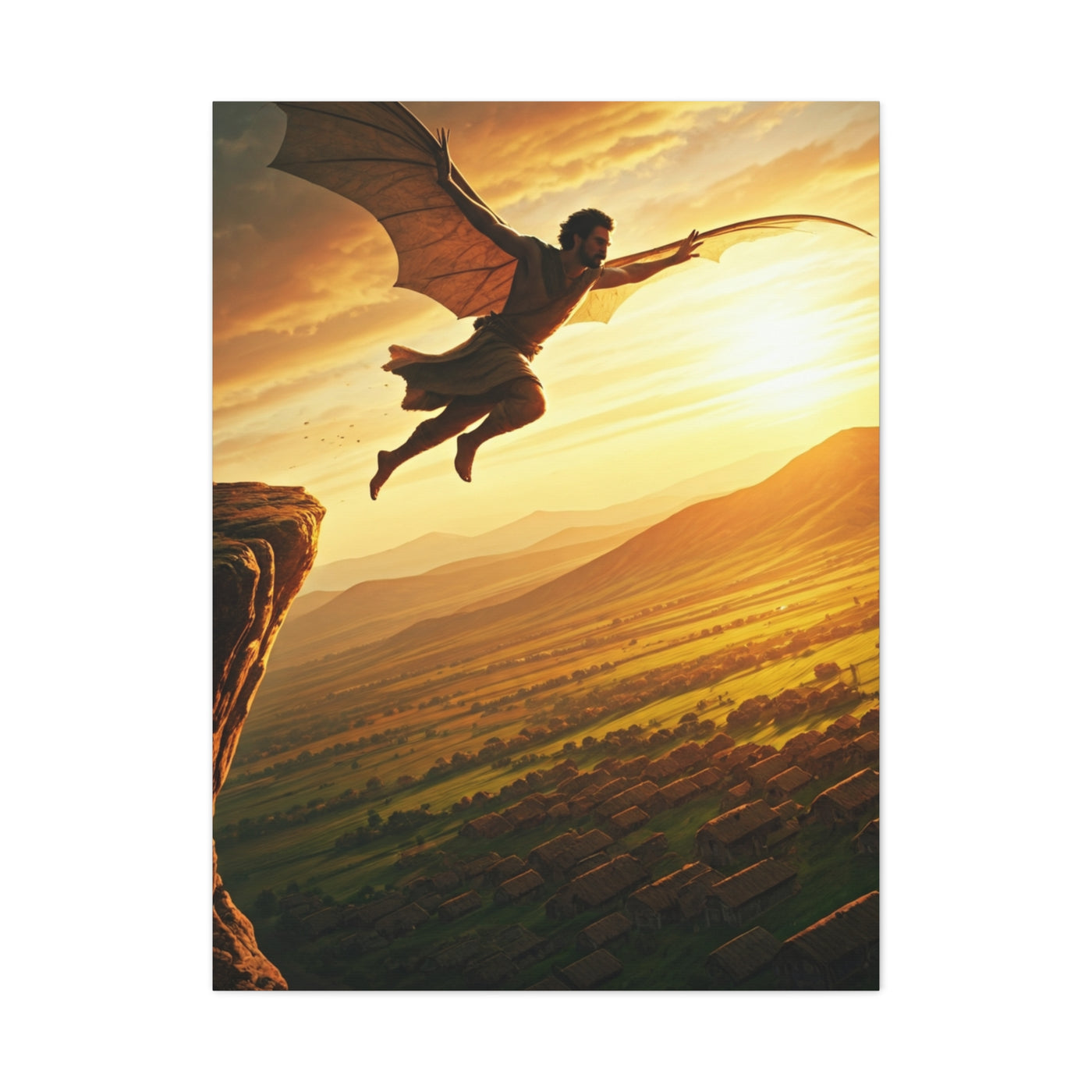 Skybound Winged Leap Wall Art & Canvas Prints