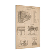 Steinway Grand Piano Technical Diagram Wall Art & Canvas Print