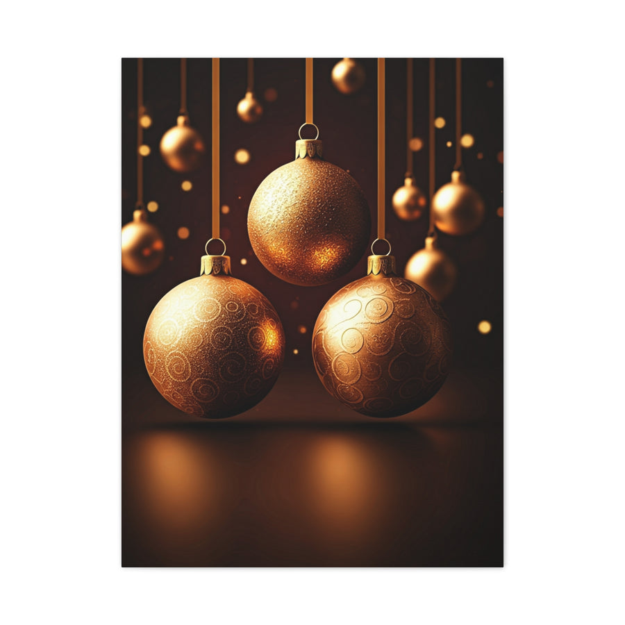 Golden Christmas Ornaments Elegance Wall Art & Canvas Print