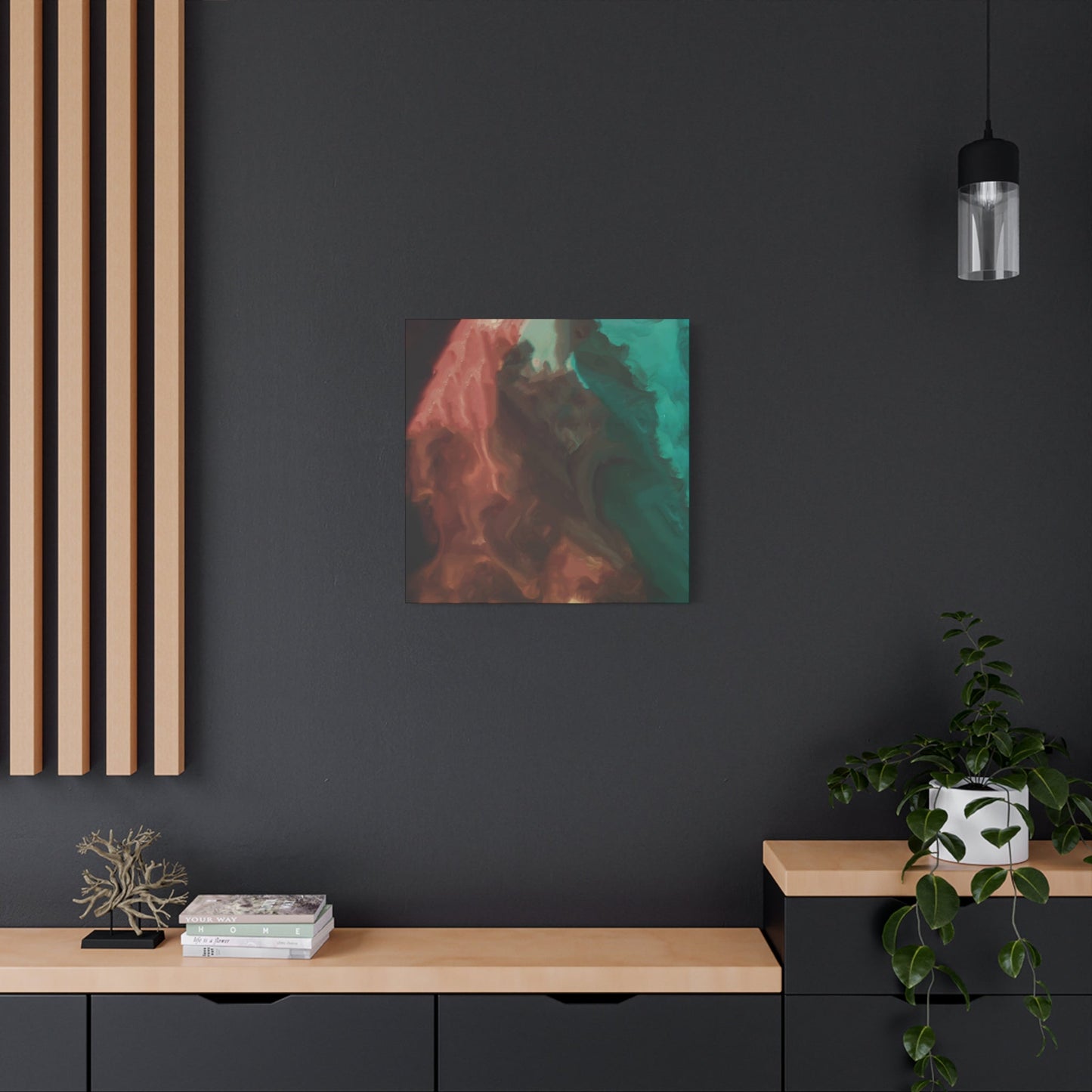 Abstract Teal & Orange Painting Wall Art & Canvas Prints