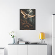 Gothic Greenhouse Flying Barn Owl Wall Art & Canvas Print