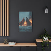 Batman vs Superman Rainy Gotham Clash Poster Wall Art & Canvas Print