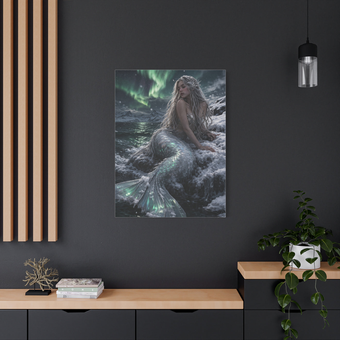 Arctic Aurora Mermaid Fantasy Wall Art & Canvas Print