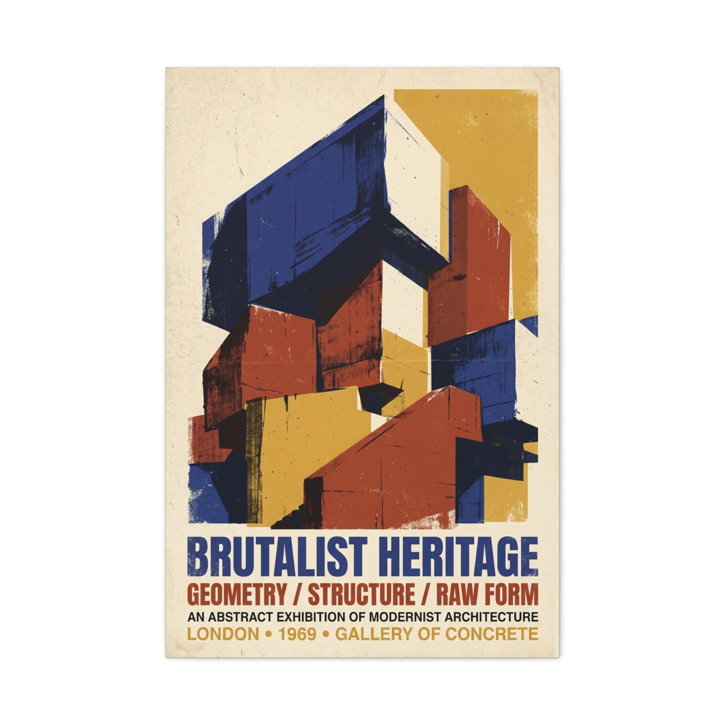 Brutalist Heritage Poster Geometry Wall Art & Canvas Print