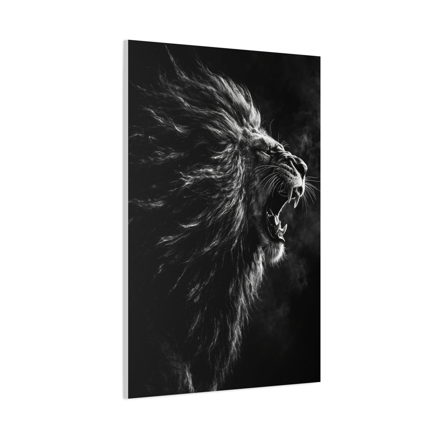Roaring Lion Monochrome Power Wall Art & Canvas Print