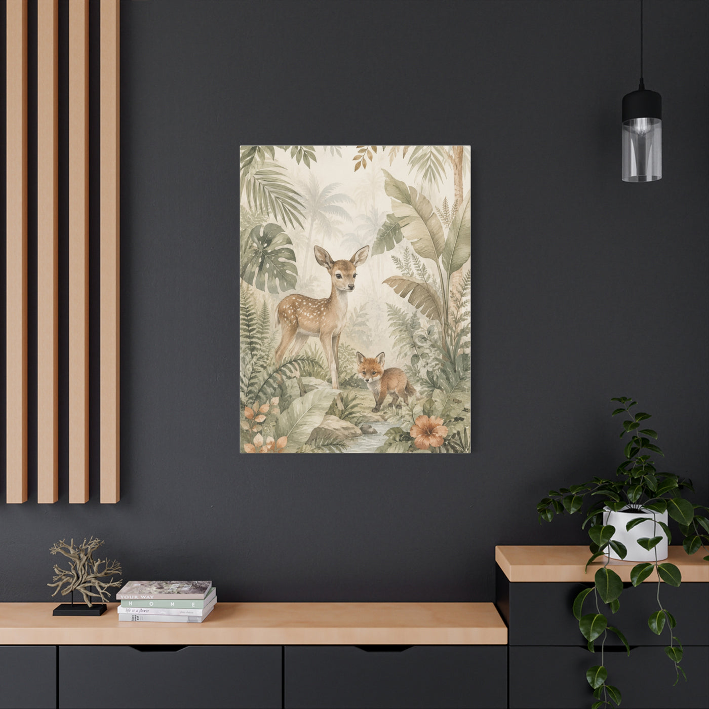 Neutral Safari Botanical Wildlife Tropical Wall Art & Canvas Print
